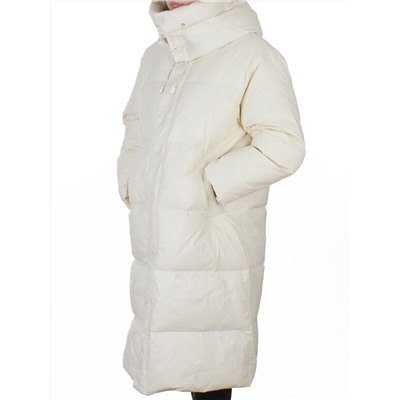 3063 MILK WHITE Пальто пуховое женское оверсайз (утиный пух)