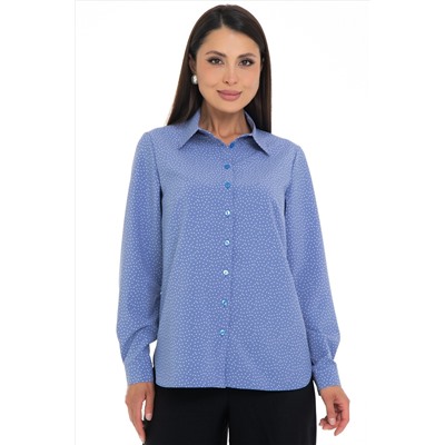Рубашка сине-голубого цвета в горошек
