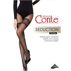 CONTE SEDUCTION Колготки женские в точку с имитацией чулок