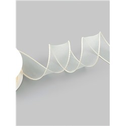 Лента капроновая «Волна», с блеском, 40 мм, 10±1 м, сливочная №3