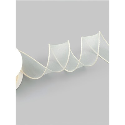 Лента капроновая «Волна», с блеском, 40 мм, 10±1 м, сливочная №3