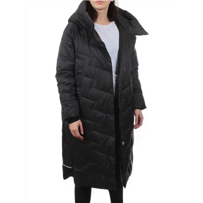 3066 BLACK Пуховик зимний женский (80% пух, 20% перо)