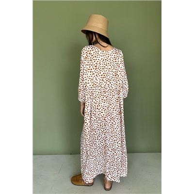 Платье женское  MOON085/05/Молочный, коричневый