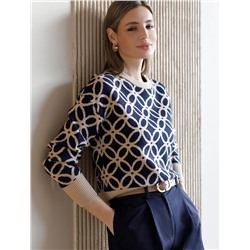 Джемпер жаккардовой вязки с кашемиром