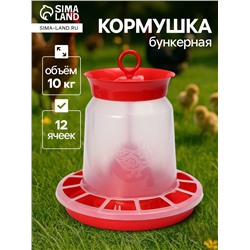 Кормушка бункерная для домашней птицы на 10 кг, пластик
