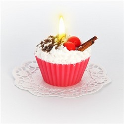 Свеча "пирожное" ручной работы CHERRY, d8 h6 см, TM Aromatte