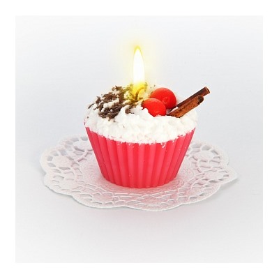 Свеча "пирожное" ручной работы CHERRY, d8 h6 см, TM Aromatte