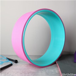 Колесо для йоги и пилатеса 32Х12 / YW32-PB / розовый-голубой / уп10