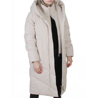 8836 LT. BEIGE Пальто зимнее женское (150 гр. холлофайбер)