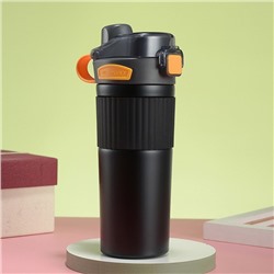 Термокружка «Путешествие», 500 мл, 22×7.9 см, сохраняет тепло до 12 ч, нержавеющая сталь, чёрная