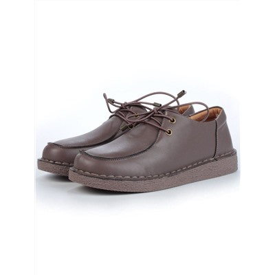 01-D7583-6 BROWN Ботинки демисезонные женские (натуральная кожа)