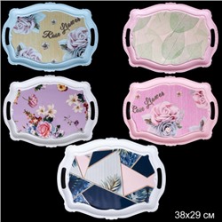 Поднос прямоугольный с ручками 38х29х1,5 см / F-50 /уп 100/*Ц