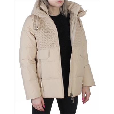 YR-6619 BEIGE Куртка зимняя женская (150 гр. холлофайбер)
