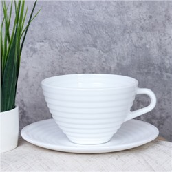 Чайный набор 12 предметов 230 мл Риф белая / N-BWB230BWBD60-6 (WHITE) /уп 8/