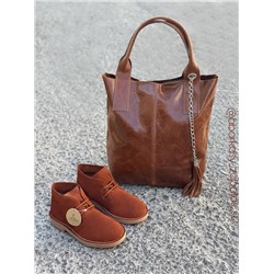 AB.Z. SAFARY RUST+PELLE - Shopper napa RUST АКЦИЯ