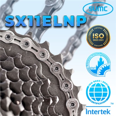 Велосипедная цепь SUMC 11 speed SX11EL NP 1/2"x11/128" 116L ГОСТ 30442-97 ISO 9633/уп 50/