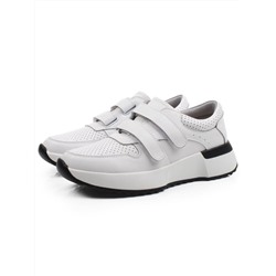 03-YG452-1 WHITE Кроссовки женские (натуральная кожа)