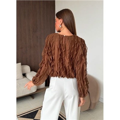 Лонгслив с рюшами