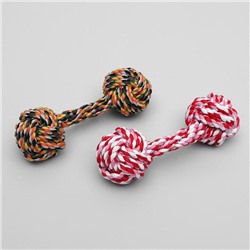 Игрушка тренировочная канатная "Гантель", 180 г, микс цветов