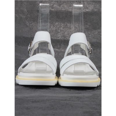 08-PEXL76-1 WHITE Босоножки женские (натуральная кожа)