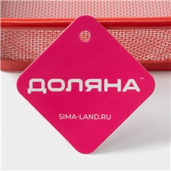 Крышка - сито Доляна «2 в 1», 28×20 см, красная
