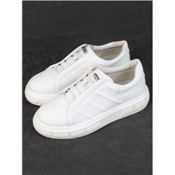 05-PDL256-1 WHITE Кроссовки женские (натуральная кожа)