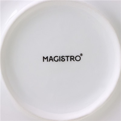 Набор посуды Magistro La palla, 7 предметов: тарелка d=23 см, 2 тарелки d=23,2 см, 2 тарелки 1000 мл, 2 салатника 1000 мл, фарфор, белый