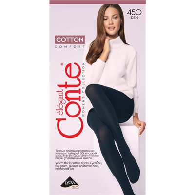 CONTE COTTON 450 Теплые Колготки женские из хлопка
