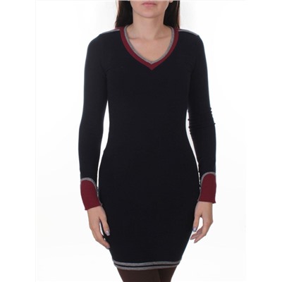 7424 DK. BLUE Платье женское (60% полиэстер,30% вискоза,10% эластан)