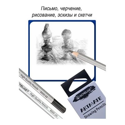 Карандаш чернографитный ACMELIAE 8B, 12 шт.