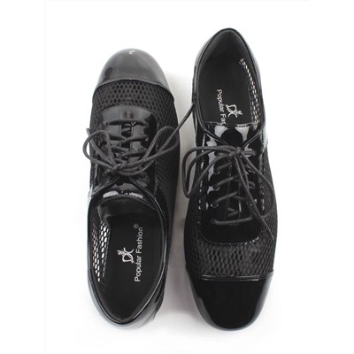 03-H17C-30AG BLACK Полуботинки женские (натуральная кожа)