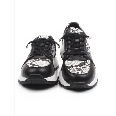 03-A847-10 BLACK Кроссовки женские (натуральная кожа)