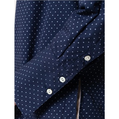 Блузка свободного силуэта в мелкий горошек из эластичного хлопка