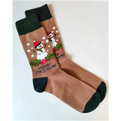 Носки НГ р.37-44 "Happy NY" Снеговик