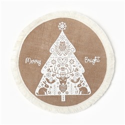 Салфетка сервировочная «Merry bright» цвет белый, 37*37 см, джут