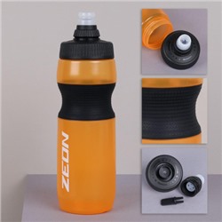 Бутылка для воды велосипедная ZEON WB225 гоночная, антискольз, NEW кэмэлбак, пищевой hi-quality PP, 750ML цвет orange/уп100