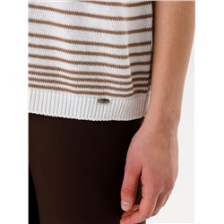 Блуза вязаная белая в полоску