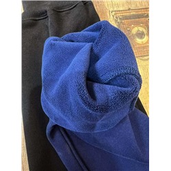 Брюки футер 3х нитка внутри флис 887 синий