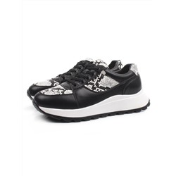 03-A847-10 BLACK Кроссовки женские (натуральная кожа)