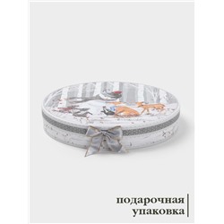 Набор тарелок новогодних «Снежные забавы», 2 шт., d=25.5 см, керамика, подарочная упаковка, белый