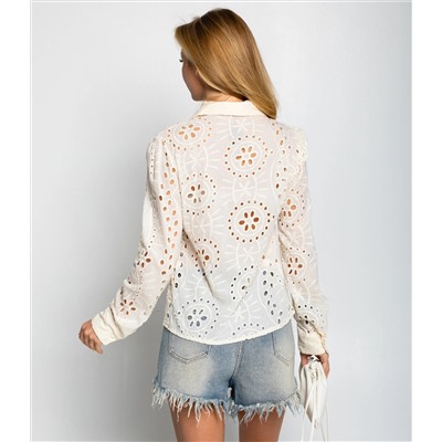 Блуза #ОКТ086009, кремовый