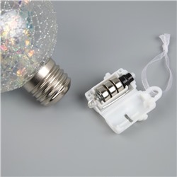 Ёлочный шар «Ледяной шар», d=8 см, 1 LED, от батареек LR44×3, свечение тёплое белое