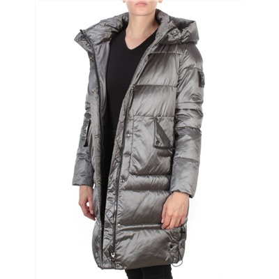 9106 DARK GREY Пальто зимнее женское  FLOWEROVE (200 гр. холлофайбера)