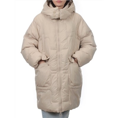 3061 BEIGE Пуховик зимний женский (80% пух, 20% перо)