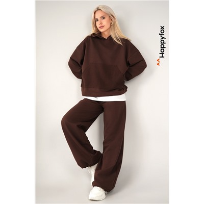 Женский костюм оверсайз из футера Happyfox