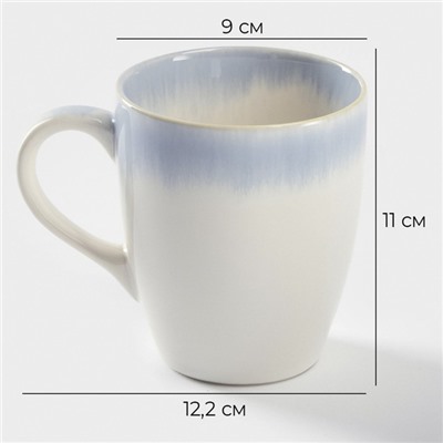 Кружка Magistro «Пэвэти», 350 мл, фарфор, белая, голубая