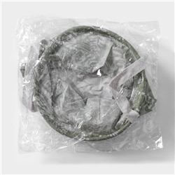 Корзинка для мелочей с ручками Доляна Leaves, 20×20×15 см, круглая, зелёная