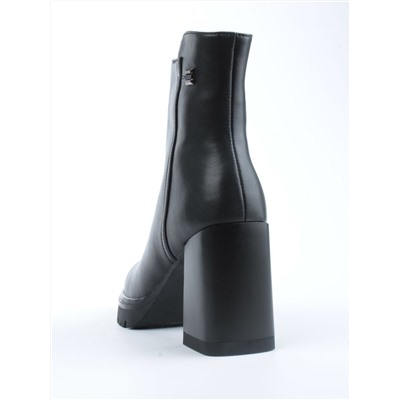 04-M3-847 BLACK Ботильоны зимние женские (натуральная кожа, натуральный мех)