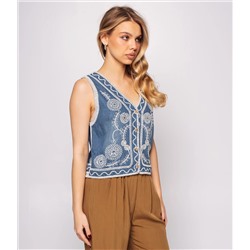 Джинсовый жилет #КТ812 (9), синий