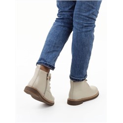 01-XKL24-056R BEIGE Ботинки демисезонные женские (натуральная кожа, байка)